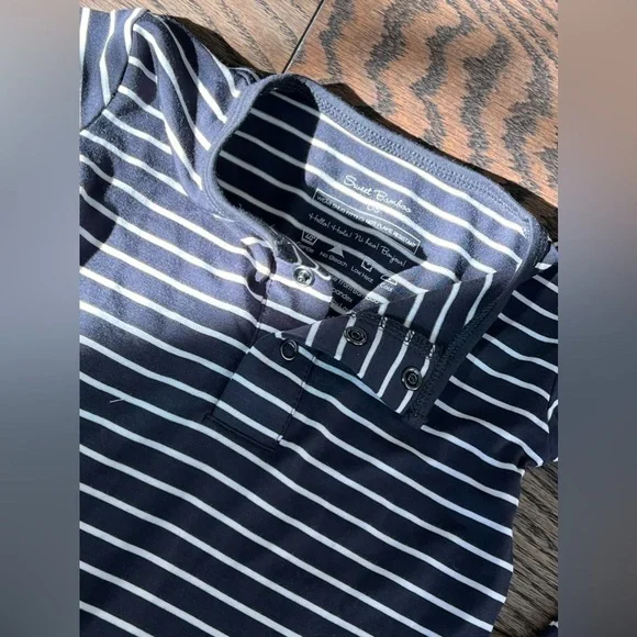 Sweet bamboo newborn baby luxury designer knotted gown black white stripes - Picture 2 of 2